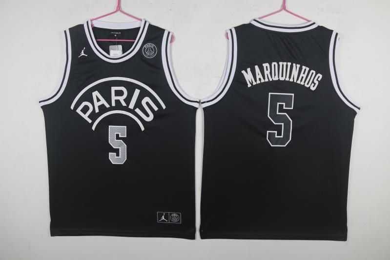 Paris Saint Germain 5 Marquinhos Black Jordan Fashion Jersey,We sell and wholesale Paris Saint Germain 5 Marquinhos Black Jordan Fashion Jersey on line form chian!